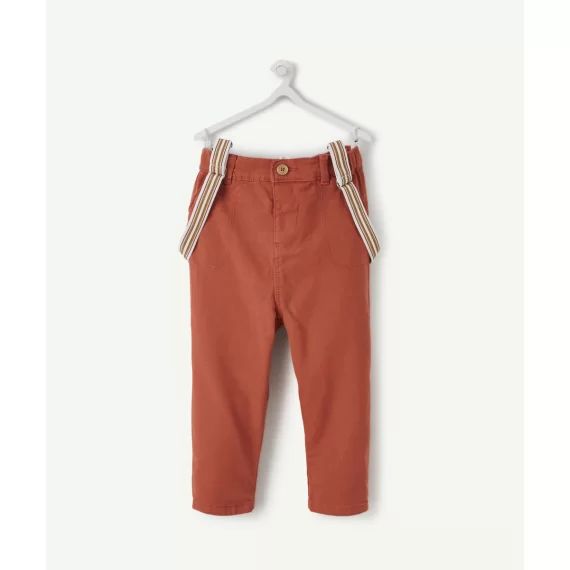Le pantalon sarouel à bretelles rouille –  – Soldes