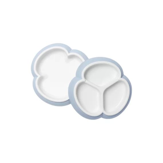 Ensemble d’assiettes pour bébé, lot de 2 – Bleu pastel