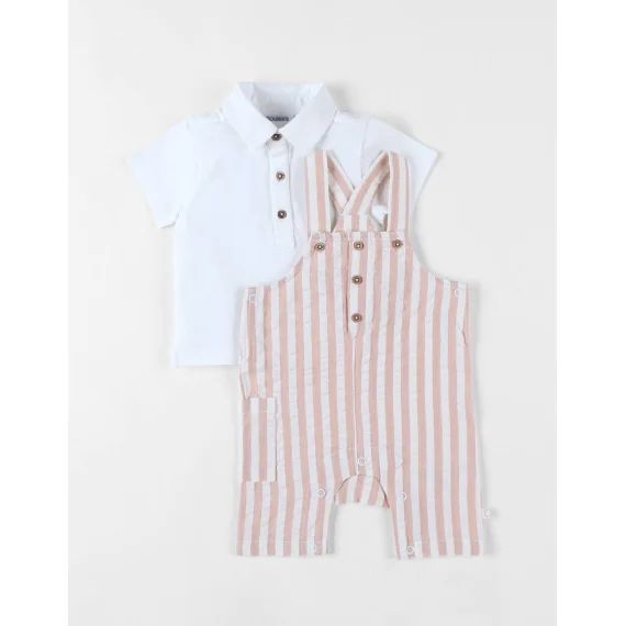 Set Cérémonie Salopette + Body Beige