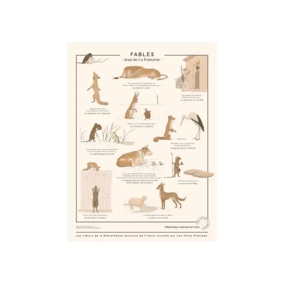 Planche Fables de la fontaine (60 x 80 cm)
