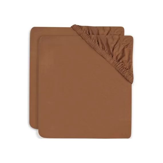 Lot de 2 draps housses de berceau Caramel (40 x 80 cm)