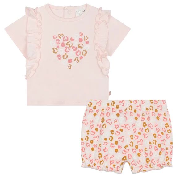 Ensemble short et T-shirt Fille Rose