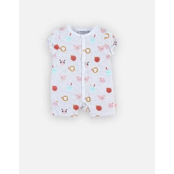 Pyjama Combishort En Coton Blanc