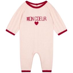 Combinaison tricot coton laine Fille Rose