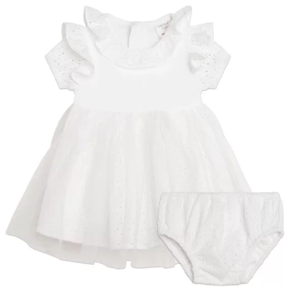Robe en broderie anglaise Fille Blanc