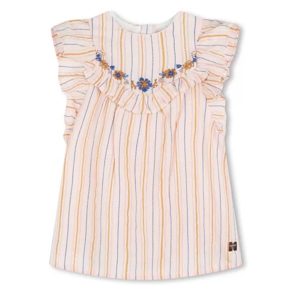Robe évasée en gaze de coton Fille Rose