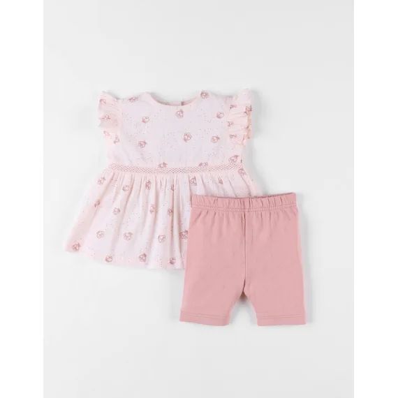 Set Cérémonie Robe + Legging Rose