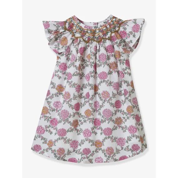 Robe bébé Ana en tissu Liberty® CYRILLUS- Collection fêtes et mariages blanc imprimé
