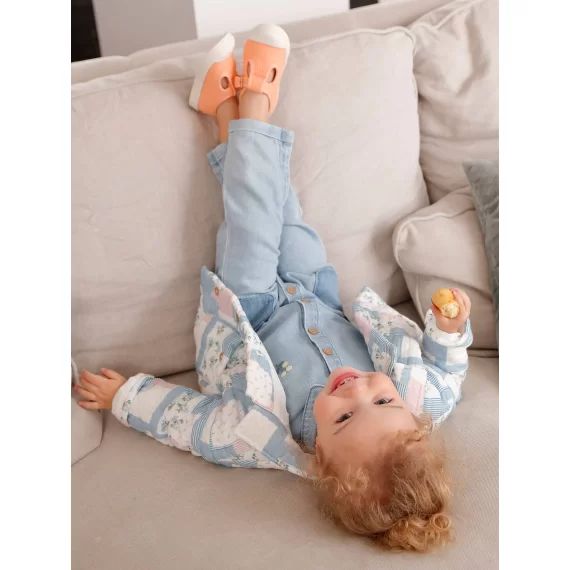 Veste matelassée bébé en gaze de coton blanc