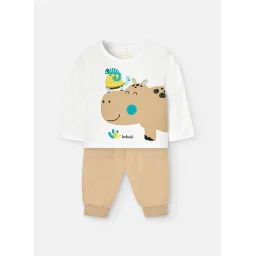 Ensemble T-shirt À Manches Longues Et Pantalon Blanc