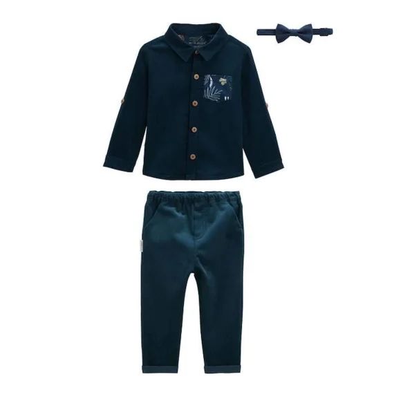 Ensemble Bébé Chemise Et Pantalon Avec Noeud Papillon Magic Bleu