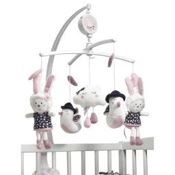 Mobile musical en polyester blanc blanc
