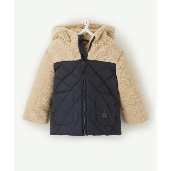 Doudoune bi-matière bébé garçon sherpa en rembourrage recyclé –  – Soldes