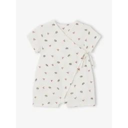 Pyjashort en gaze de coton bébé personnalisable écru