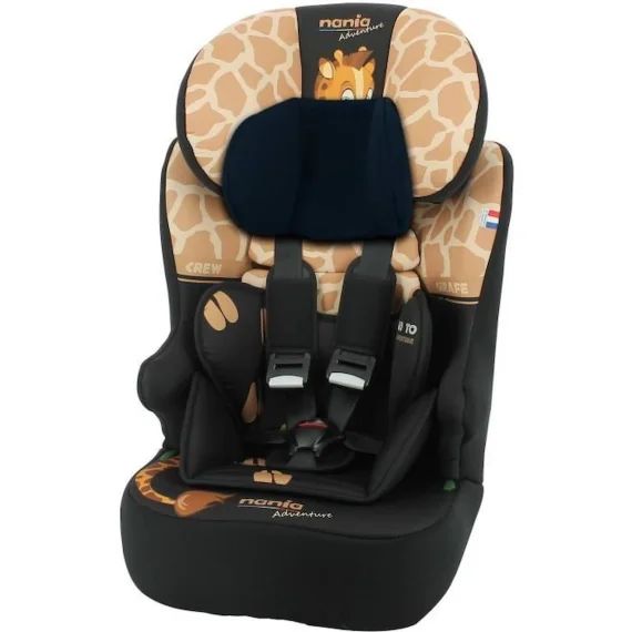 Siège auto ceinturé NANIA RACE I 76-140 cm R129 – de 3 à 10 ans – Têtière régable – Base inclinable – Marron – Fabrication Française marron