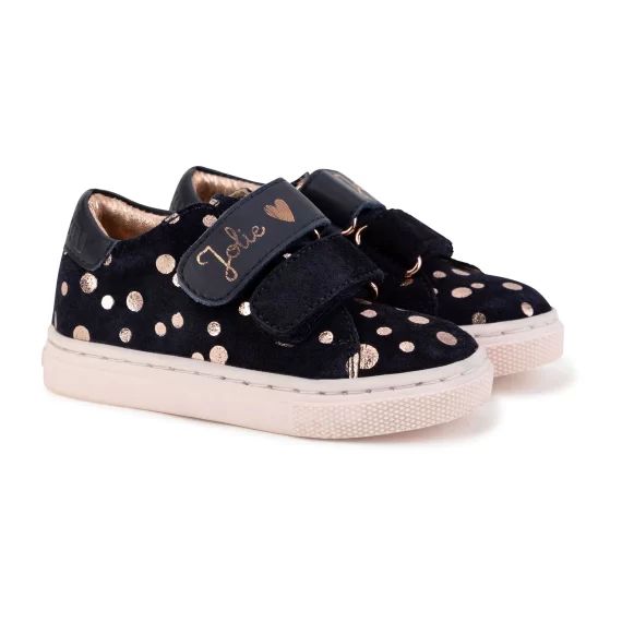 Baskets à scratch en cuir Fille Bleu