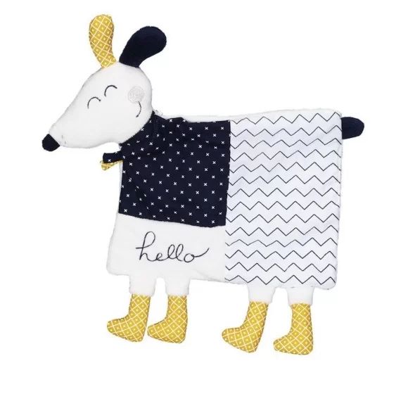 Doudou Mouchoir en velours blanc blanc