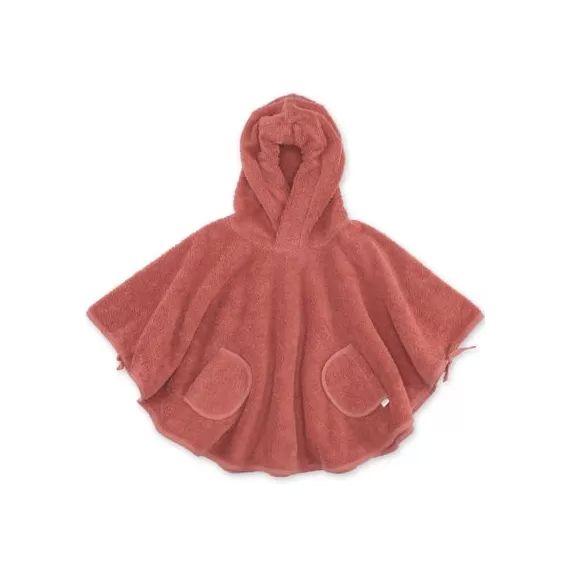 Poncho de bain Terry rouge (9-36 mois)