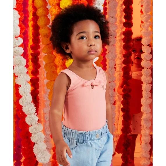 Maillot de bain 1 pièce bébé fille rose en éponge –  – Soldes