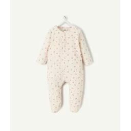 Dors bien velours en coton bio rose imprimé fleuri bébé