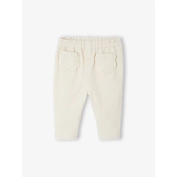 Pantalon naissance en velours côtelé écru