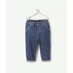 Pantalon relax bébé garçon bleu en denim low impact –  – Soldes