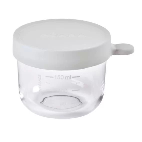 BEABA Portion Conservation Repas Bébé/Verre Extra Résistant150 ml light mist gris