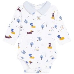 Body à motifs Garçon Blanc