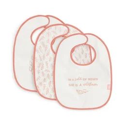 Lot De 3 Bavoirs En Éponge Imperméable Rose