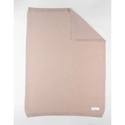 Couverture En Tricot Bio 75x100cm – Rose Rose