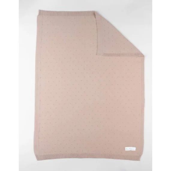 Couverture En Tricot Bio 75x100cm – Rose Rose