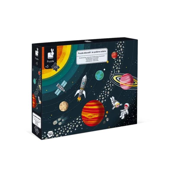 Puzzle Éducatif Système Solaire 100 Pcs Noir