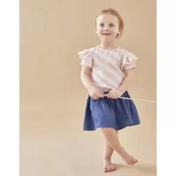Robe bi-matière bleu