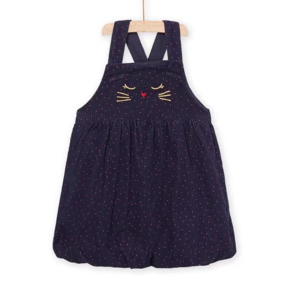 Robe Sans Manches À Motif Chat – Bleu nuit