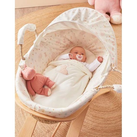 Couffin en Veloudoux® Lina & Joy – NOUKIE&rsquo;S – Blanc – 1 mois – Bébé – Fille blanc