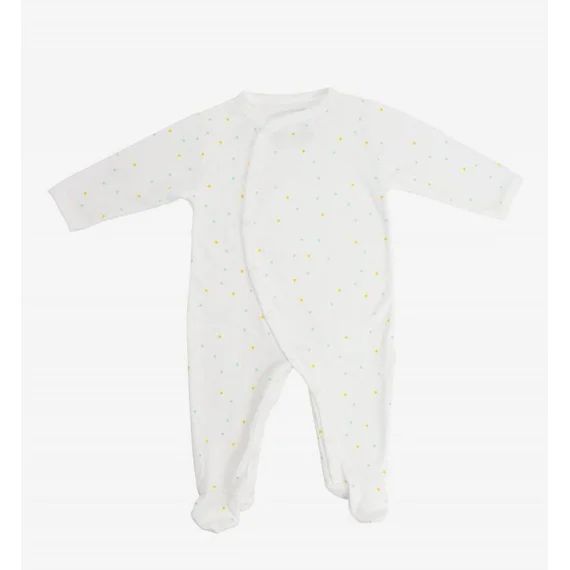 Pyjama Bébé Été Jersey Coton Bio Motifs Triangles (6 Mois) Blanc