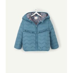 Doudoune bleue réversible en rembourrage recyclé bébé fille –  – Soldes