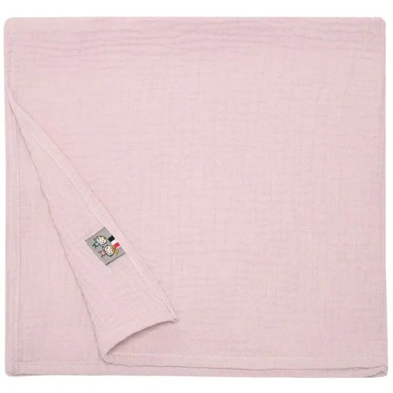 Lange En Gaze De Coton Jeanne Vieux Rose