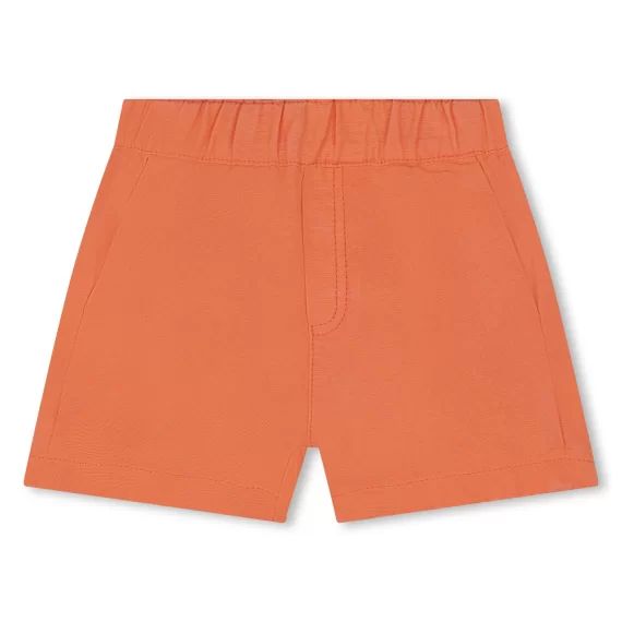 Short uni avec broderie placée Garçon Rouge