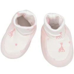 Chaussons en coton roses Sophie la girafe (1-3 mois)