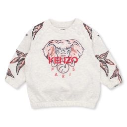 Sweat-shirt en coton brodé Fille Gris