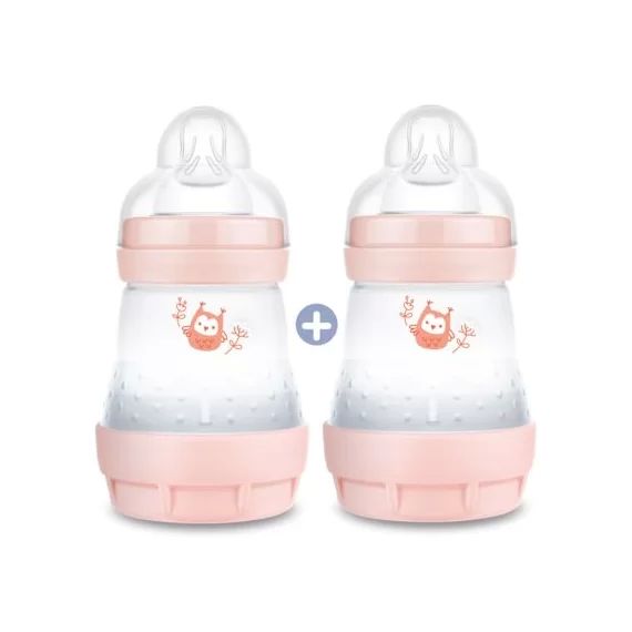 Lot de 2 biberons anti-colique Nature Blush débit 1 lent (160 ml)