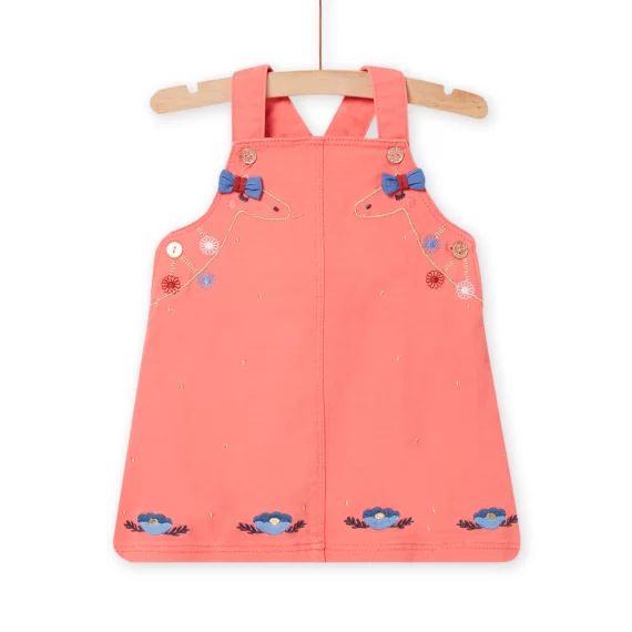 Robe Rose Nude À Motifs Fantaisie Bébé Fille