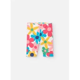 Legging En Coton Avec Imprimé Fleurs Multicolore