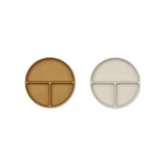 Lot de 2 assiettes à compartiments Harvey Golden caramel sandy mix