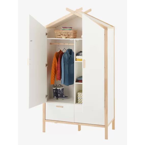 Armoire cabane ROBINSON blanc mate
