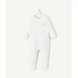 Le dors bien blanc en velours et coton biologique –  – Soldes