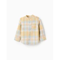 Chemise En Coton À Carreaux Brothers & Sisters Jaune Clair