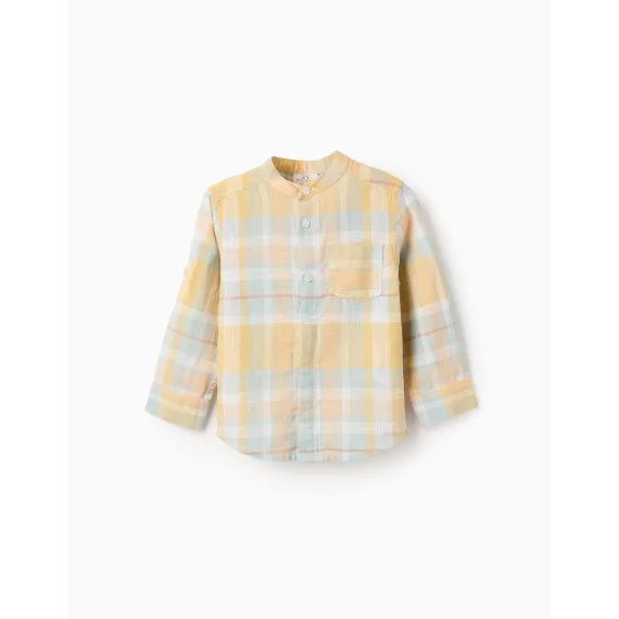 Chemise En Coton À Carreaux Brothers & Sisters Jaune Clair