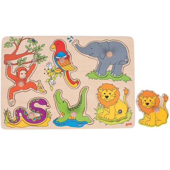 Puzzle Sonore Animaux Du Zoo Beige
